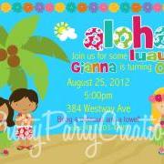LUAU invitation - with or without photo - 2 to choose - U PRINT