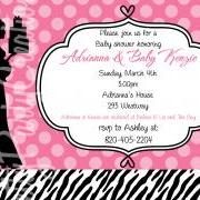 PINK or BLUE zebra or leopard print Mom to be Silhouette baby shower invitation - U PRINT